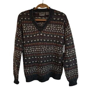 Urban Life Women’s Medium Wool Blend Sweater Multicoloured V-neck Preppy